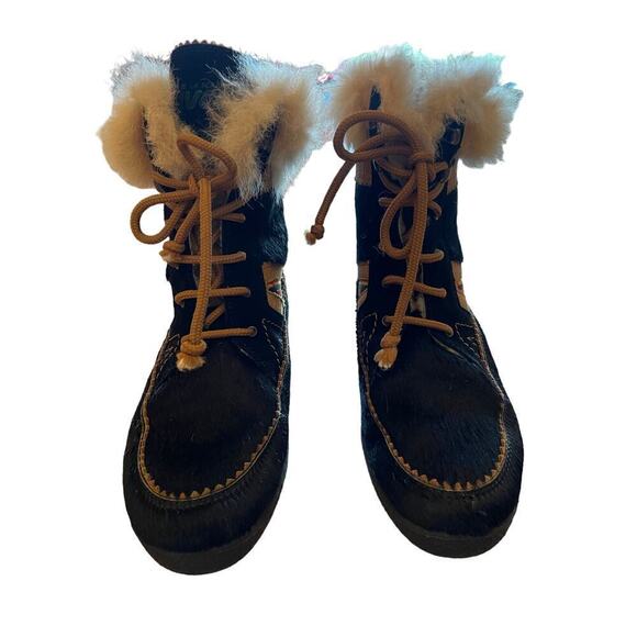 La Scarpa Dival Vintage?Womens boots.100% wool.Fur.Lace up.Made in Italy. 9. 41 - Picture 3 of 7